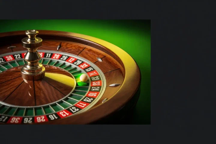 Rueda de ruleta europea iluminada