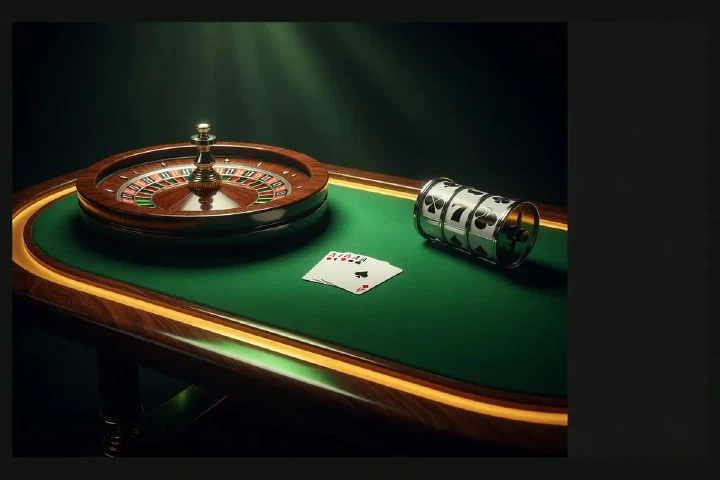 Rueda de ruleta sobre una mesa de casino
